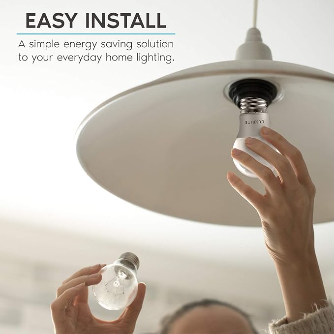 LUXRITE A15 LED Bulb 40W Equivalent, 7W, 2700K (Warm White), 600 Lumens, Enclosed Fixture Rated, Dimmable Ceiling Fan Light Bulbs, E26 Medium Base, UL Listed - Indoor and Outdoor (16 Pack)