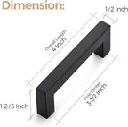 Ravinte 32 Pack 3-1/2 Inch Kitchen Square Cabinet Handles Matte Black Dresser Pulls Black Drawer Pulls Cabinet Hardware Kitchen Handles for Cupboard Drawers
