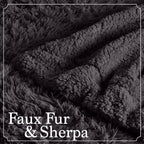 The Connecticut Home Co Throw Blanket Soft Fluffy Room Decor, Cozy Warm Throws for Bed, Couch, Gifts for Women, Bedroom Cute Aesthetic Blankets Shag and Sherpa, 65x50, Gray