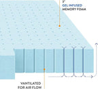 Best Price Mattress 3 Inch Ventilated Memory Foam Mattress Topper, Cooling Gel Infusion, CertiPUR-US Certified, Cal King, Dorm Essentials, Blue