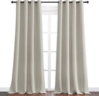 NICETOWN Natural Room Darkening Curtains 108" Long for Boho Farmhouse Home Decoration, 55" Wide, Set of 2, Window Treatment Total Privacy Drape Panels for Bedroom Living Room