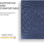 SLEEP ZONE King Size Cooling Mattress Topper, Premium Zoned Cool Mattress Pad Cover, Padded Mattress Protector Breathable Washable, Deep Pocket 8-21" (Navy, King)