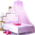 BCBYou Princess Bed Canopy Netting Mosquito Net Round Lace Dome for Twin Full and Queen Size Beds Crib with Jumbo Swag Hook (Purple)