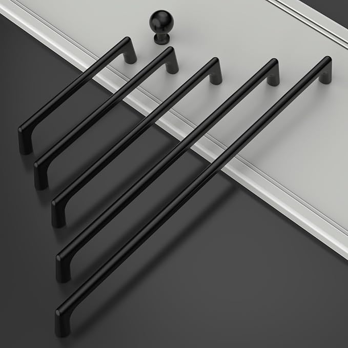 Amerdeco 30 Pack Matte Black Cabinet Pulls 5 Inch(128MM) Hole Centers Kitchen Cabinet Handles Hardware Kitchen Handles for Cabinets Cupboard Handles Drawer Pulls ZH0041