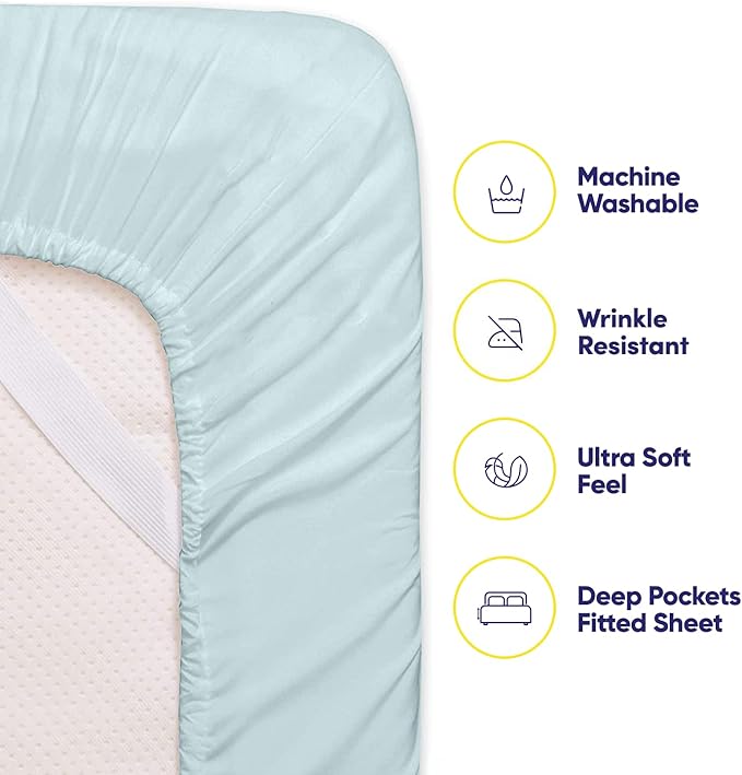 Queen Sheets Aqua - 6 Piece 1500 Supreme Collection Fine Brushed Microfiber Deep Pocket Queen Sheet Set Bedding - 2 Extra Pillow Cases, Great Value, Queen, Aqua