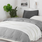 BOURINA Off White Throw Blanket 60x80 Inches Throw Textured Solid Soft Sofa Throw Couch Knitted Decorative Blanket