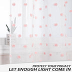 MYSKY HOME 95 Inch Length Pink Pom Pom Sheer Curtains for Bedroom & Living Room - Large Sliding Door Curtains - Light Filtering - Rod Pocket - 52 x 95 in - 2 Panels