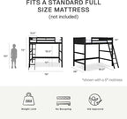 DHP Denver Full Size Loft, Black bed