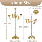 Sziqiqi 21in Gold Candelabra Tall Taper Candlestick for Candle Floral Metal Candle Holders Table Centerpiece for Wedding Party Event Room