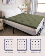 ZonLi Japanese Floor Futon Mattress Full Size 75"x 54", 100% Cotton Cover 2.5'' Thicken Tatami Mattress, Foldable Sleeping Pad, Portable Dormitory Tatami Mat, Roll Up Floor Lounger Bed for Adult