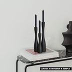 Candle Holder Black Candlestick Holders,Taper Candle Holders for Candlesticks Set of 3,(12"/10"/7.5" H) Tall Wooden Modern Candle Sticks Candle Holder for Decor