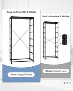 Crestlive Products Dresser for Bedroom with 6 Drawers, Tall Chest of Drawers, Black Dressers Bedroom Furniture, Storage Organizer Unit with Bins for Closet, Hallway, Living Room, Entryway
