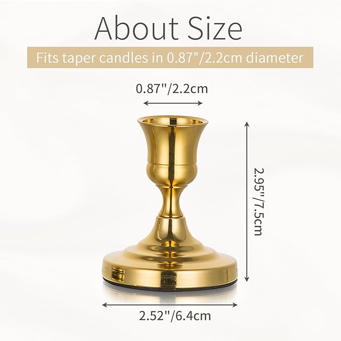 Gold Taper Candle Holders Vintage: Small Candlestick Holders Metal Candle Sticks Holder Decor Antique Decoration for Dinning Table Mantel Wedding Centerpieces Christmas Party Set of 2