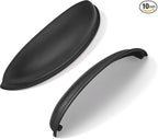 khtumeware 10 Pack 3-3/4" Drawer Pulls Matte Black Cabinet Cup Pulls Kitchen Hardware Cabinet Handles Drawer Handles Knobs 3-3/4 inch Hole Center