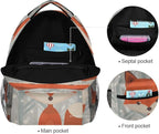 Custom Children's Name School Backpack Personalized Schoolbag Brown FoxTravel Bag for Teens Girls Boys