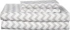 California King Sheet Sets - Breathable Luxury Sheets with Full Elastic & Secure Corner Straps Built In - 1800 Supreme Collection Cal King Deep Pocket Bedding, Sheet Set, California King, Chevron Gray