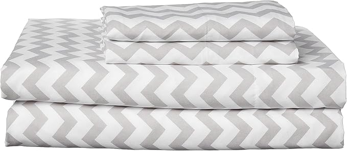 California King Sheet Sets - Breathable Luxury Sheets with Full Elastic & Secure Corner Straps Built In - 1800 Supreme Collection Cal King Deep Pocket Bedding, Sheet Set, California King, Chevron Gray