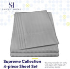 Twin Size Bed Sheets - 4 Piece 1500 Supreme Collection Fine Brushed Microfiber Deep Pocket Twin Sheet Set Bedding - 1 EXTRA PILLOW CASES, GREAT VALUE, Twin, Dobby Silver