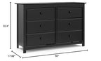 Storkcraft Kenton 6 Drawer Double Dresser (Black) – Dresser for Kids Bedroom, Nursery Dresser Organizer, Chest of Drawers for Bedroom with 6 Drawers, Universal Design for Children’s Bedroom