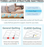 EMOOR Japanese Futon Mattress CLASSE & Fitted Sheet PRESSO King Made in Japan, Cotton (Gray) Foldable Floor Sleeping Bed Tatami Mat