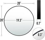 20" Round Mirror Circle Wall Mounted Hanging or Against Wall Metal Frame Dressing Make-up Mirrors for Entryway Bedroom Bathroom Living Room 20 inch Black