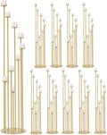 10pcs 9 Arm Candle Holder for Wedding Table Decoration,Gold Metal Candle Stick Holders for Pillar Tealight Candles on Party Reception Home Derecotion