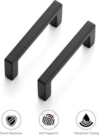 Ravinte 10 Pack Matte Black Cabinet Pulls, 2-1/2 Inch (64mm) Hole Center Slim Kitchen Handles, Square Drawer Pulls for Cabinets & Cupboards, Hardware