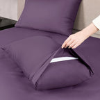 Mejoroom King Size Bed Sheet Set - Hotel Luxury 1800 Bedding Sheets & Pillowcases - 16" Deep Pocket Fitted Sheet, Soft, Breathable, Wrinkle & Fade Resistant - 4 Piece(King, Purple)