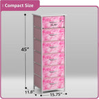 Sorbus Fabric Dresser for Kids Bedroom - Chest of 6 Drawers, Tall Storage Tower, Clothing Organizer, for Closet, for Playroom, for Nursery, Steel Frame, Fabric Bins - Wood Handle (Tie Dye Pink)