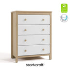 Storkcraft Alpine 4 Drawer Dresser (Driftwood and White) – GREENGUARD Gold Certified, Kids Storage Organizer, Modern 4 Drawer Chest for Bedroom, Must-Have Nursery Storage