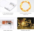 Led Fairy Lights Battery Operated, 4 Packs Mini Battery Powered Copper Wire Starry Fairy Lights for Bedroom, Christmas, Parties, Wedding, Centerpiece, Decoration (5m/16ft Warm White)