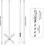 Ceiling Fan Pull Chains With Decorative, 2 Pieces Of Silver Ceiling Fan Chain Extenders 13.6 Inches Fit All Standard Ceiling Fans And Light Fixtures，Pull Chain Extension With Connector.