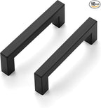 Ravinte 10 Pack 3-3/4 Inch Kitchen Square Cabinet Handles Matte Black Cabinet Pulls Black Drawer Pulls Kitchen Cabinet Hardware Kitchen Handles