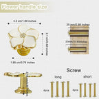 4 pcs Kitchen Handle Petal Knob Hand Zinc Alloy Single Hole Knob Inlaid Rhinestone Hand Handle for Cabinets,Drawers, Wardrobes Furniture Decoration(White)