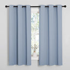 NICETOWN Vintage Blue Blackout Curtains 48 inches Length for Laundry Room, 2 Panels, 42" Wide, Thermal Insulated Decoration Drapes for Short Window