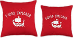 Viking Puns Funny Fjord Explorer Scandinavian Humor Throw Pillow, 16x16, Multicolor