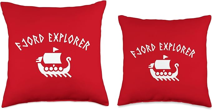 Viking Puns Funny Fjord Explorer Scandinavian Humor Throw Pillow, 18x18, Multicolor