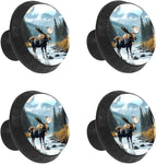4 Pack Drawer Knobs Pulls Moose River Crystal Glass Round Knobs Pulls Handles for Cabinets Dressers Kitchen Bathroom - Cupboards Wardrobes Hardware Furniture Knobs
