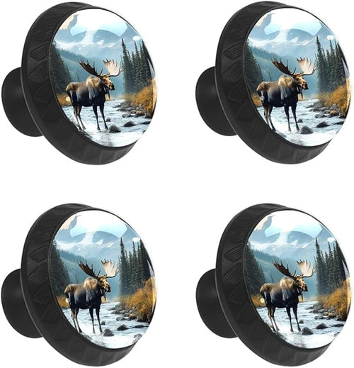 4 Pack Drawer Knobs Pulls Moose River Crystal Glass Round Knobs Pulls Handles for Cabinets Dressers Kitchen Bathroom - Cupboards Wardrobes Hardware Furniture Knobs
