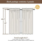 Chyhomenyc Gold Sheer Curtains 45 Inch Long 2 Panels, Short Voile Drapes for Dinning Small Windows Bathroom Living Room Bedroom, Rod Pocket, 42Wx45L Inches