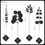 Serwalin 100pcs Artificial Mixed Eucalyptus Stems Leaves Bulk, 4 Kinds Fake Black Grennery Silver Dollar Eucalyptus Stems Picks,Faux Black Leaves Sprays for DIY Bouquets Floral Arrangement Home Decor