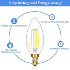 Brightever E12 Candelabra LED Light Bulbs 60 Watt Equivalent, 12 Packs Super Bright 620 Lumen, 6W Clear LED Candle Bulbs, Daylight White 5000K Dimmable Chandelier Light Bulbs for Ceiling Fan