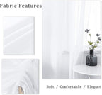 DUALIFE White Sheer Curtains 72 Inches Long for Bedroom Set of 2 Panels Grommet Window Voile Semi Baisc Decorative Sheer Curtains for Living Room 52x72 Inch Length