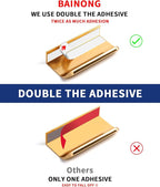 5 Pack 3 inch self Adhesive Cabinet pulls Adhesive Cabinet Handles Gold Stick on Handles for Finger pulls for cabinets Drawer pulls Concealed Seam Flat Edge