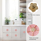 4 pcs Petal Knob Handle Unique Zinc Alloy Flower Shape Single Hole Knob Handle for Cabinets,Drawers, Wardrobes Furniture Decoration(Pink)