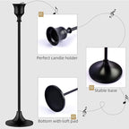 Vintage Black Candelabra Candle Holders for Fireplace & Dining