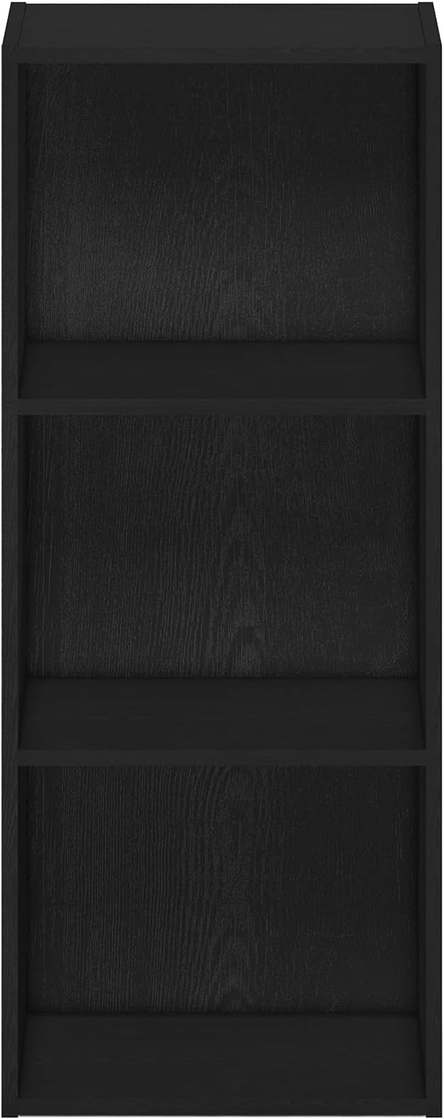 Furinno LUDER Book Shelf, 3-Cube Bookshelf, Bookcase, 9.3" x 12" x 31.5", for Living Room, Bedroom, Home Office, Blackwood