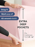 Extra Deep Split King Sheet Set - 7 Piece Breathable & Cooling Sheets - Hotel Luxury Bed Sheets Set - Easy Fit - Soft, Wrinkle Free & Comfy Sheets Set - Lavender Pink Sheet Set w/Extra Deep Pockets