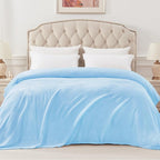 Exclusivo Mezcla Fleece Blanket Twin Size for Bed, Super Soft and Warm, All Season Use, Cozy, Plush, Lightweight, 60x80 Inches Ice Blue