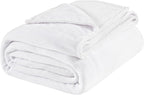 BEDELITE Fleece Blankets Queen Size White Throw Blankets for Bed, Luxury Plush Cozy Fuzzy Blanket 90x90 inches, Super Soft Warm Lightweight Throw Blanket All Seasons Suitable